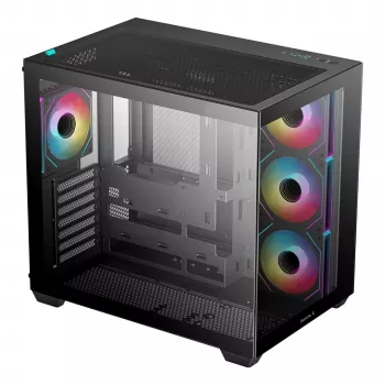 PC korpus DeepCool CG530 4F Midi Tower Must — karastatud klaas, ATX/ITX/Micro ATX, 3x120mm ventilaatorid, USB-C