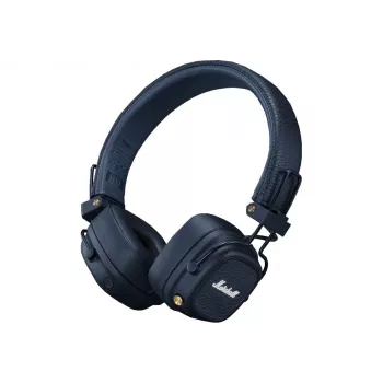 Kõrvapealsed Bluetooth-kõrvaklapid MARSHALL Major V Midnight Blue — 40 mm draiverid, Bluetooth 5.3, 100+ h aku, 3,5 mm juhtmega tugi