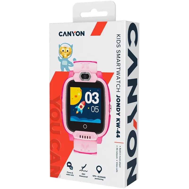 CANYON lastekell Jondy KW-44 4G kaamera GPS muusika roosa