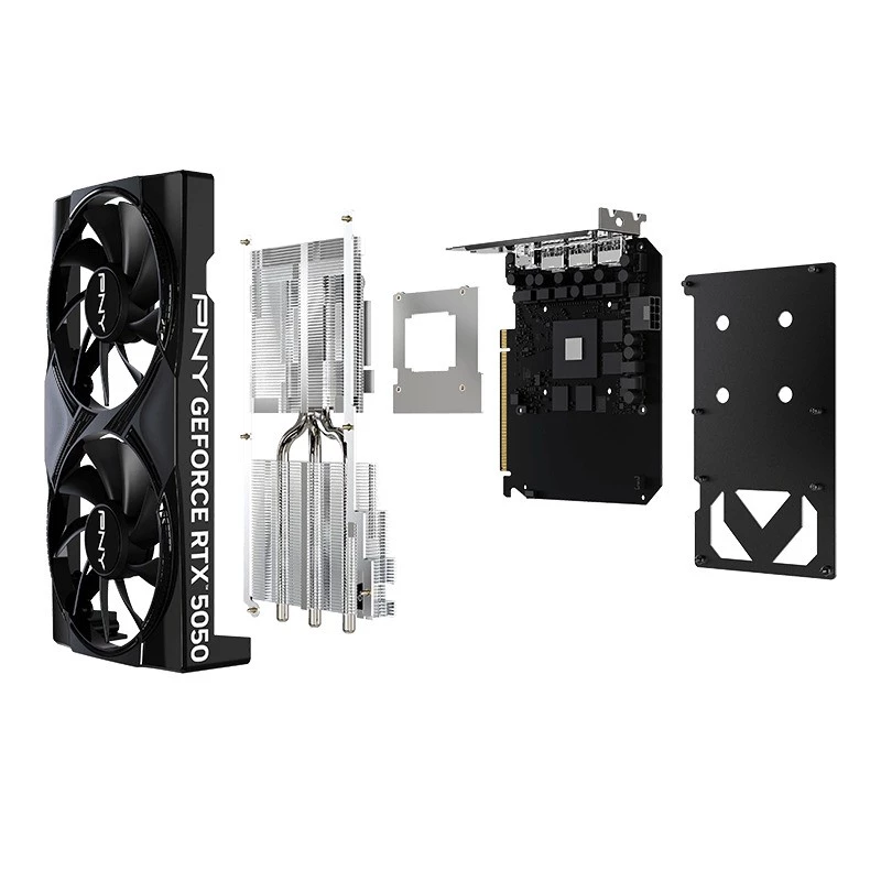 Graafikakaart PNY GeForce RTX 5050 — 8 GB GDDR6, 2317 MHz, 128-bit, PCIe x8 5.0, kahe ventilaatoriga jahutus