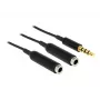 DeLOCK 65575 helikaabel 0,25 m 3,5 mm pistik 2 x 3,5 mm pesa must