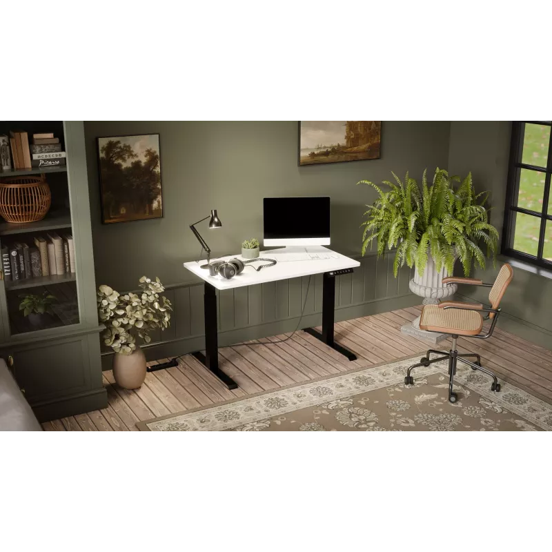 Elektriline kõrgusreguleeritav laud cama meble MOON 121x67x72–120 cm, ristkülikukujuline puitlaastplaadist pealispind, 100–240 V