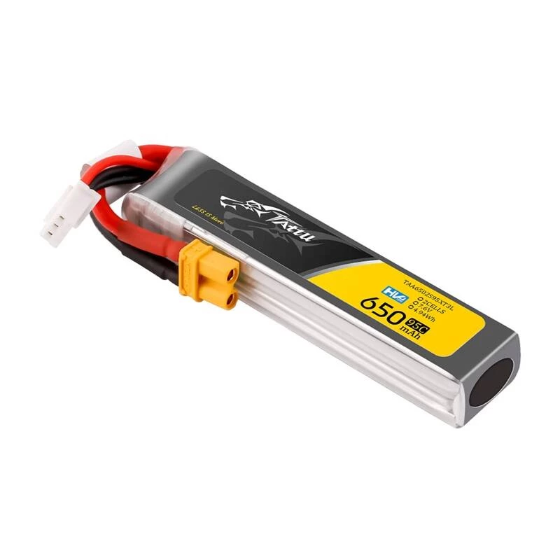 Akumulaator Lipo Tattu 2s 650mAh 95C 7.6V HV koos XT30 pikendatud pakendiga
