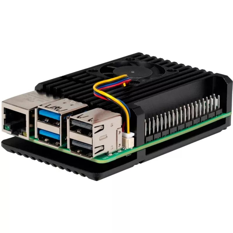 Joy-IT Armor Case BLOCK ACTIVE SBC-korpus arenduskomplektidele Raspberry Pi (RB-AlucaseP5-07FAN)