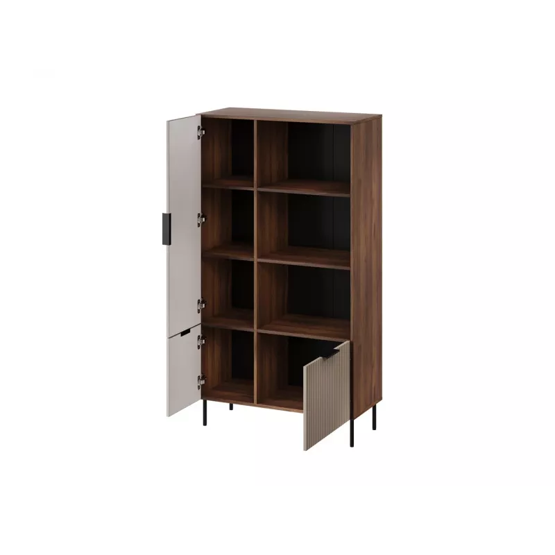 Raamaturiiul Cama Meble ALMERA Cama 4, pähkel/kašmiir, 90×42×165 cm