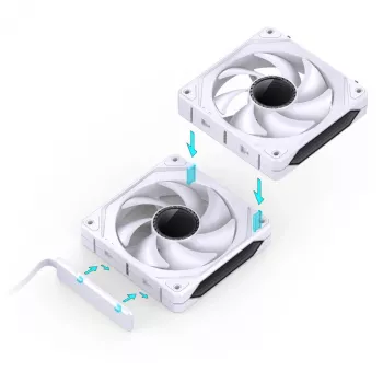 Jahutusventilaator Jonsbo ZL-120W PWM ARGB 120mm Valge — 120 mm, PWM, ARGB
