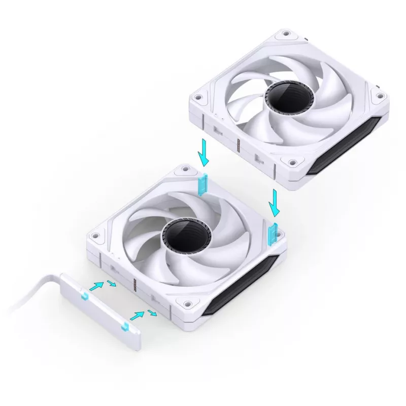 Jahutusventilaator Jonsbo ZL-120W PWM ARGB 120mm Valge — 120 mm, PWM, ARGB