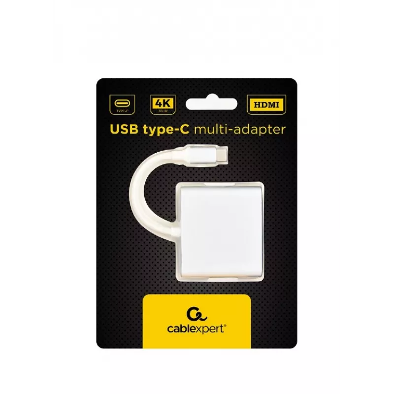 USB-graafikaadapter GEMBIRD A-CM-HDMIF-02-SV, HDMI-väljund, kuni 3840×2160, hõbedane, 58,5×51×11,6 mm