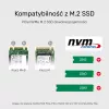 SSD-korpus Unitek S1206A kahele M.2 NVMe PCIe Gen3 x4 kettale, USB 3.2 Gen 2 (10 Gbit/s), alumiinium, USB-C, sisaldab toiteplokki