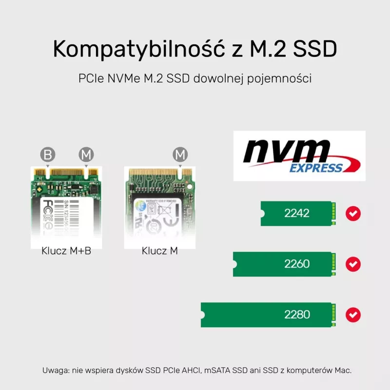 SSD-korpus Unitek S1206A kahele M.2 NVMe PCIe Gen3 x4 kettale, USB 3.2 Gen 2 (10 Gbit/s), alumiinium, USB-C, sisaldab toiteplokki