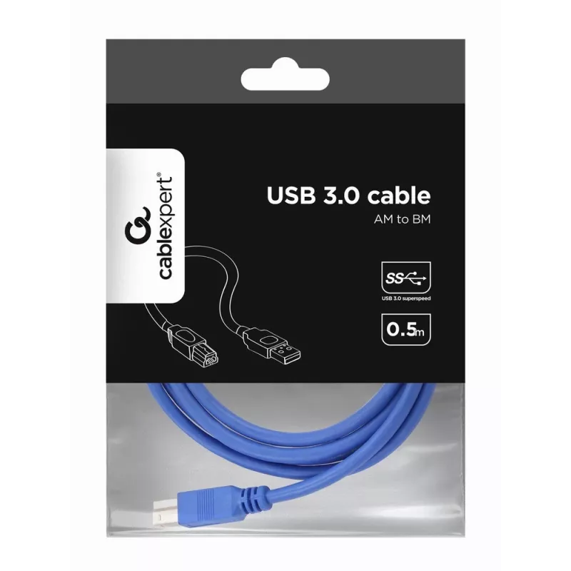 Gembird - USB kaabel - USB Typee A (M) zu USB Typee B (M) - USB 3.0 - 1.8 M - moulded - Sinine