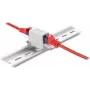 Sidur DELOCK RJ45 Cat.6A emane-emane tolmukattega, varjestatud, DIN-liistule kinnitatav, hall/valge