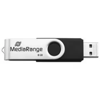 MEDIARANGE MR931-2 - 16 GB - USB Type-A / Micro-USB - 2.0 - 15 MB/s - pöördrõngas - Hõbedane - Must