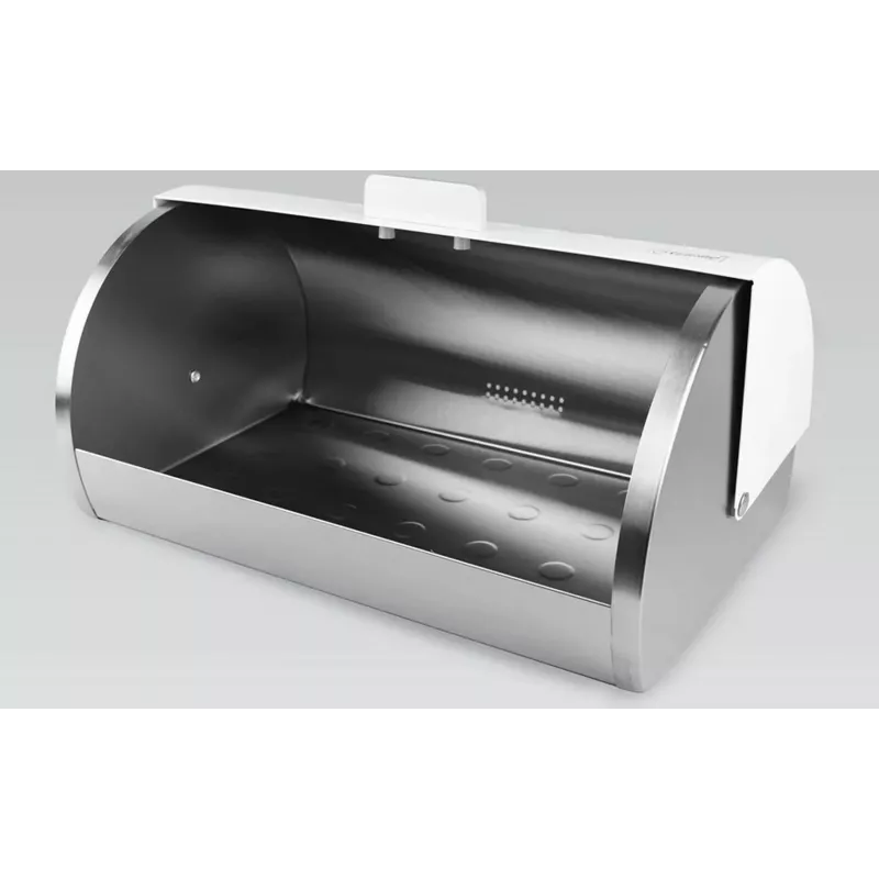 Leivakonteiner Maestro MR-1676-Valge, roostevabast terasest hingedega kaas, valge, 385×255×190 mm