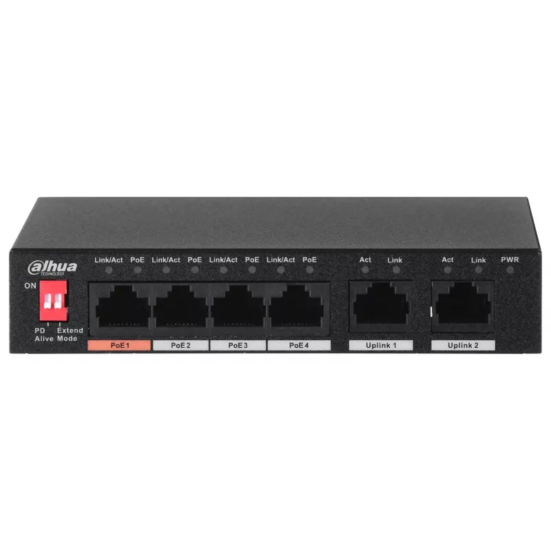 Dahua Technology PFS3006-4ET-60 haldamata L2 kiire Ethernet (10/100) Power over Ethernet (PoE) Must