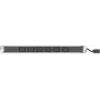 Froehlich & Walter 19-tolline toitejaotusplokk 6x IEC19 pistikupesa, alumiiniumkorpus, 1U, 3x 1,5 mm kaabel 2,5 m, RAL 9005 must (808904)