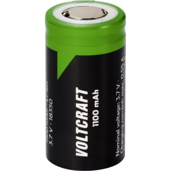 Voltcraft VC-18350 spetsiaalne aku 18350 Flat-Top Liitium 3,7 V 1100 mAh (VC-16569880)