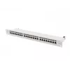 Patch panel 1U LANBERG PPS7-1024-S — 24 pordiga, Cat7, F/UTP, metall, 1U (445×102×44,5 mm)