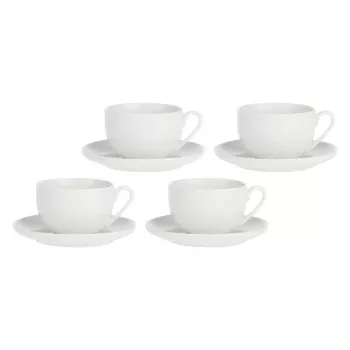 LA PORCELLANA BIANCA CORTE Komplekt 4 tassi alustassiga 450 ml