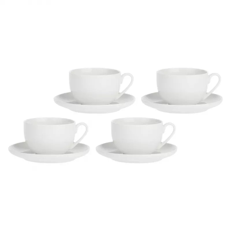 LA PORCELLANA BIANCA CORTE Komplekt 4 tassi alustassiga 450 ml