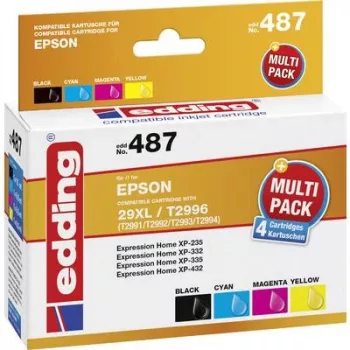 edding printer cartridge EDD-487 must, tsüaan, magenta, kollane ühilduv EPSON 29XL / T2996XL