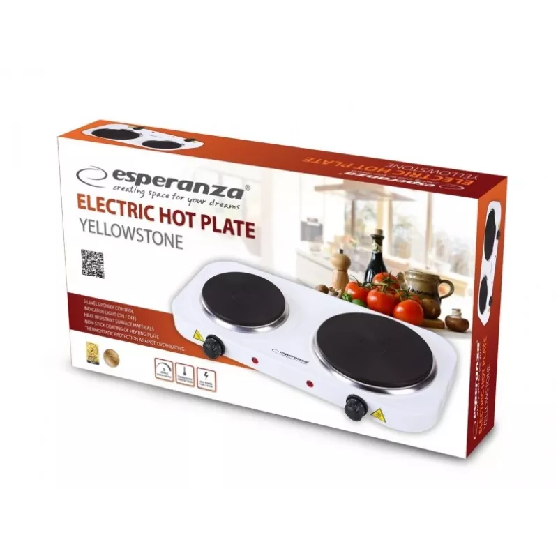 Esperanza EKH014W elektripliit 2 tsooni, valge