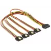 SATA-kaabel DeLOCK 60158 0,5 m SATA 15-kontaktiline 4 x SATA 15-kontaktiline mitmevärviline