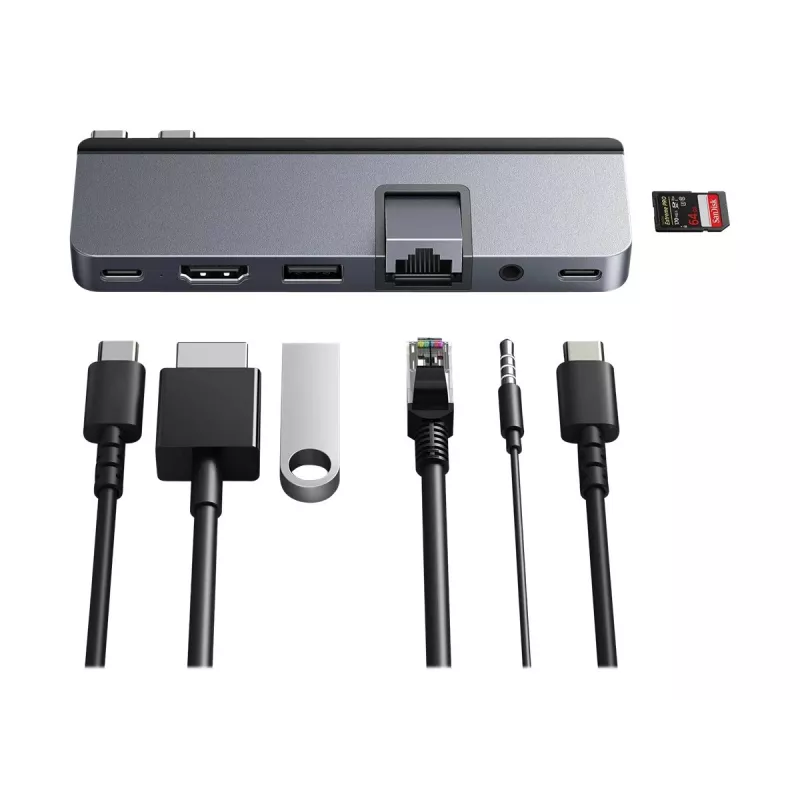 Hyper | HyperDrive DUO PRO 7-in-2 USB-C Hub MacBook Air/Pro 2016-2020 jaoks | Ethernet LAN (RJ-45) pordid 1 | HDMI-portide arv 1