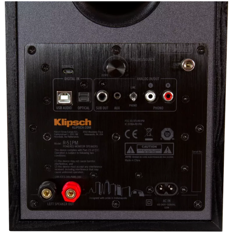 Aktiivne riiulikõlar KLIPSCH R-51PM — Juhtmega ja juhtmevaba, 120 W, Must/Vask