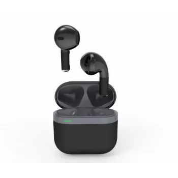 Bluetooth-peakomplekt GEMBIRD TWS-02-BK, kõrvasisene TWS, must/hall, kuni 5 tundi esitusaega, sisseehitatud mikrofon, laadimisümbris