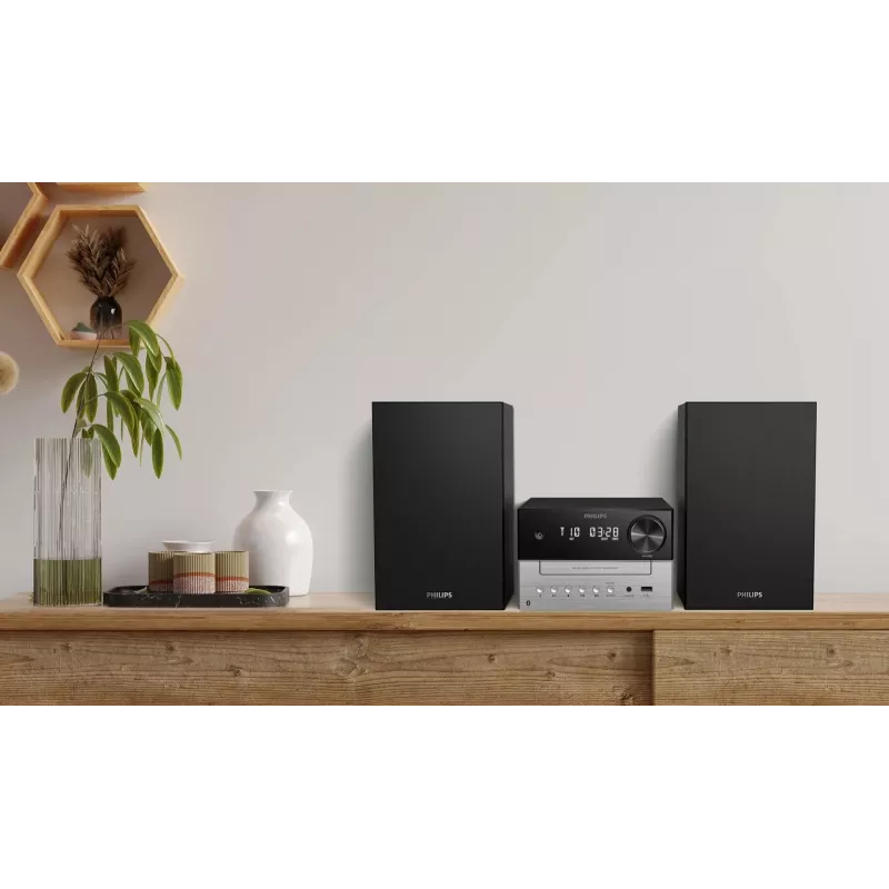 Philips TAM3205M2 koduaudiosüsteem Koduaudio mikrosüsteem 20 W Must, Hõbedane