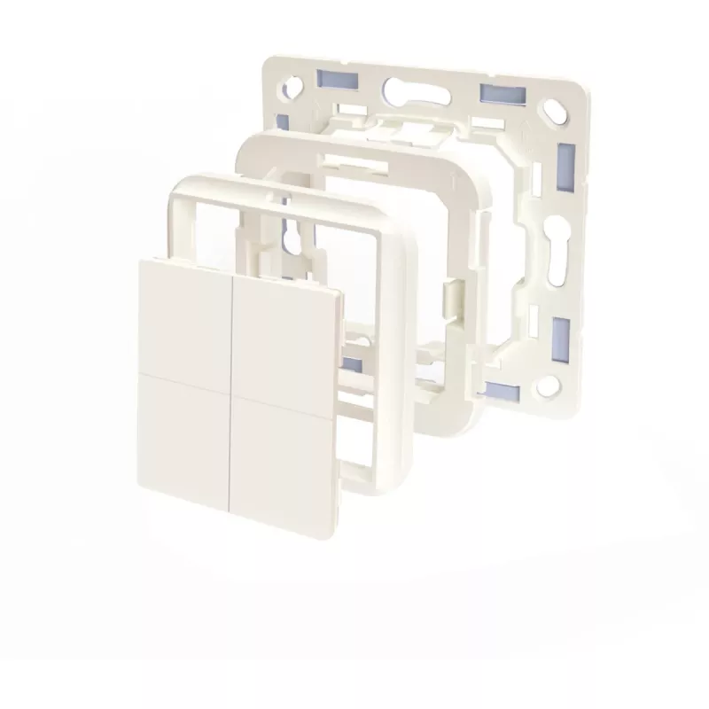 Shelly BLU Wall Switch 4 valguslüliti, plastikust elevandiluu