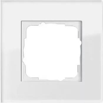 Klaasist katteplaat GIRA Esprit Glas Valge, kruvivaba, 95×95×9,85 mm