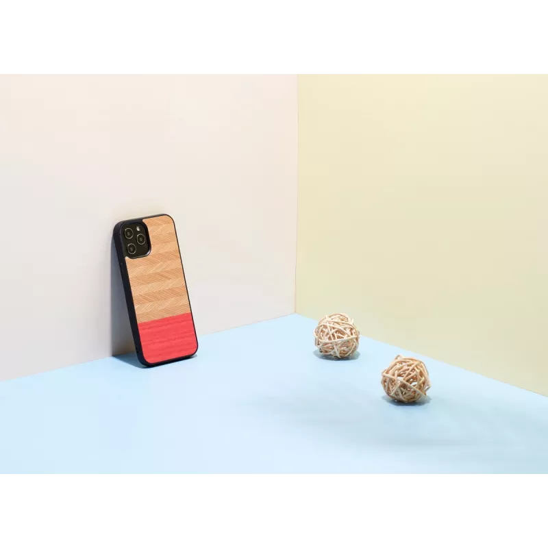 man & wood telefonikott iPhone 12 / 12 Pro — kalasabamuster asalea must