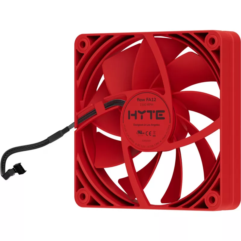 Arvuti jahutusventilaator HYTE FA12-RR-4 120 mm, 1500 p/min, 72 m³/h, 1,6 mmH2O, vedeldünaamiline laager, punane, 4 tk pakendis