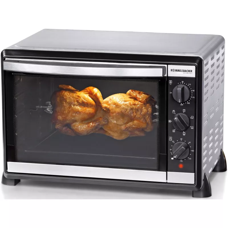 Miniahi Rommelsbacher BG 1805/E roostevaba teras – 42 L, 80–230 °C, 7 režiimi, rotisserie