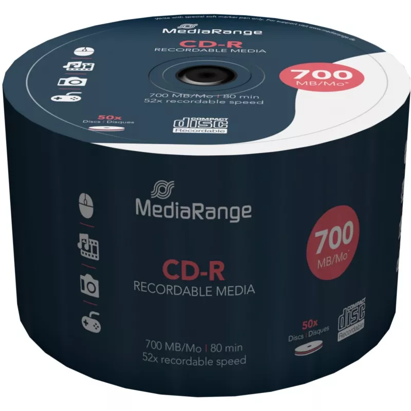 CD-R-ketas 700MB 52X 50-PACK/MR207 Mediarange
