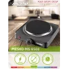 Mesko Home MS 6508 pliit Must Töötasapinnale Suletud plaat 1 tsoon(i)