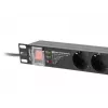Toitejaotusseade LANBERG PDU-PRO-07F-0200-BK — 1U rack PDU, 7 Type F pistikupesa, 16 A, 2 m kaabel, must