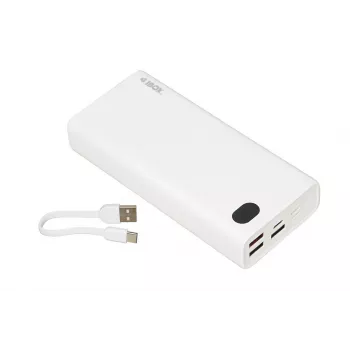 Power Bank iBOX PB20 20000 mAh on Ibox toode meie Power Banks valikust. Esiletõstetud omadused hõlmavad valget viimistlust, plastikust materjali ja sisemist tüüpi.