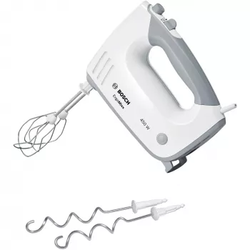 Hand mixer Bosch MFQ36400 — 450 W, 5 speeds, turbo, 1.3 m cord, hall/Valge