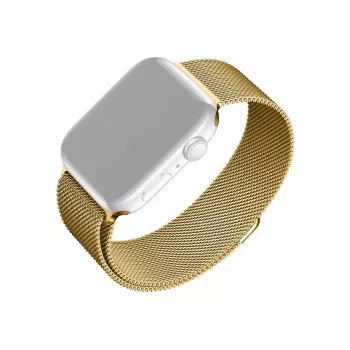 Metallvõrgust asendusrihm FIXED FIXMEST-434-GD Apple Watchile 42/44/45/46/49 mm, kuldse viimistlusega
