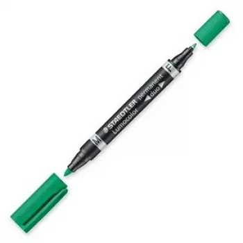 Permanent Marker Staedtler Lumocolor Duo Fine/Bullet Tip roheline