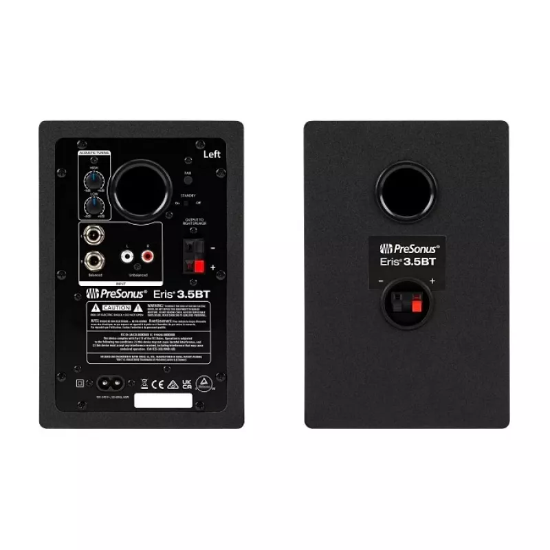 Stuudio aktiivmonitorid PreSonus Eris 3.5 BT 2nd Gen — 2×25 W RMS, 80–20 000 Hz, Bluetooth 5.0, RCA/TRS sisendid, 3,5 mm kõrvaklapiväljund