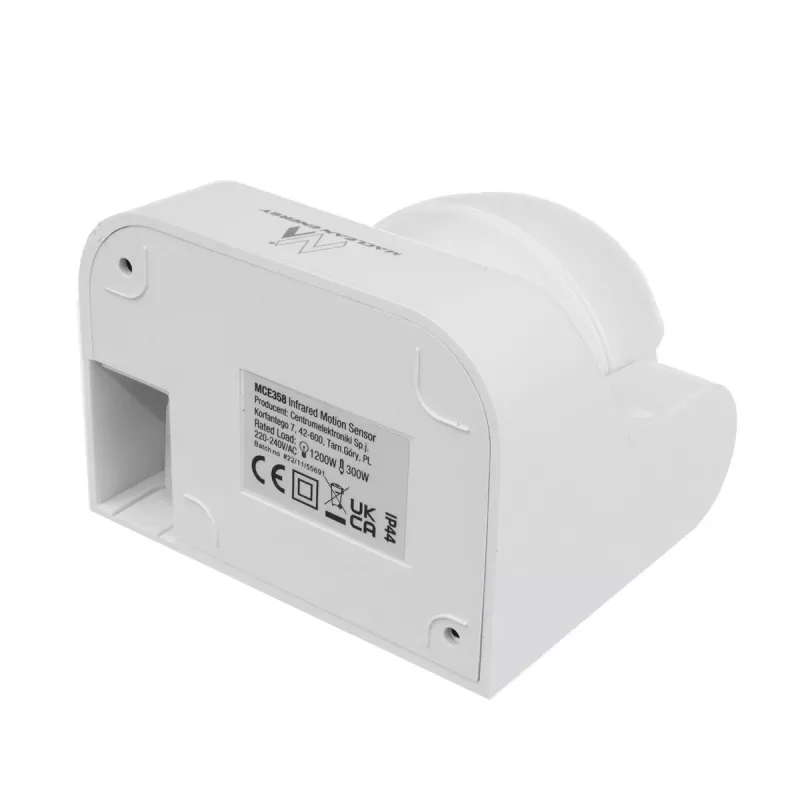 Liikumisandur MACLEAN MCE358 W — kohaloleku PIR-andur, valge