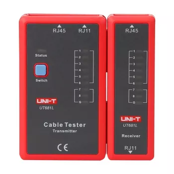 Võrgukaabli tester Unit UT681L RJ45 ja RJ11 pistikutele, järjepidevuse ja juhtmestuse kontroll