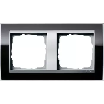 GIRA 2fach Rahmen Event Klar, Standard 55, System 55 Schwarz 0212736