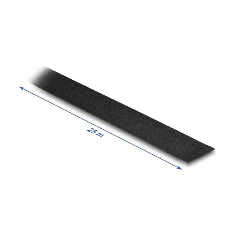 DeLOCK riideteip 25 m x 25 mm rebimiskindel isekleepuv must