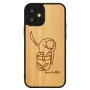 man and wood telefonikott iPhone 12 mini jaoks — trükitud kass punase kalaga