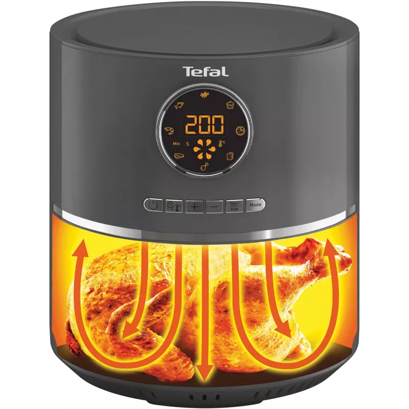 Tefal Ultra Fry Digital EY111B üheosaline 4,2 L 1400 W kuumaõhufritüür hall